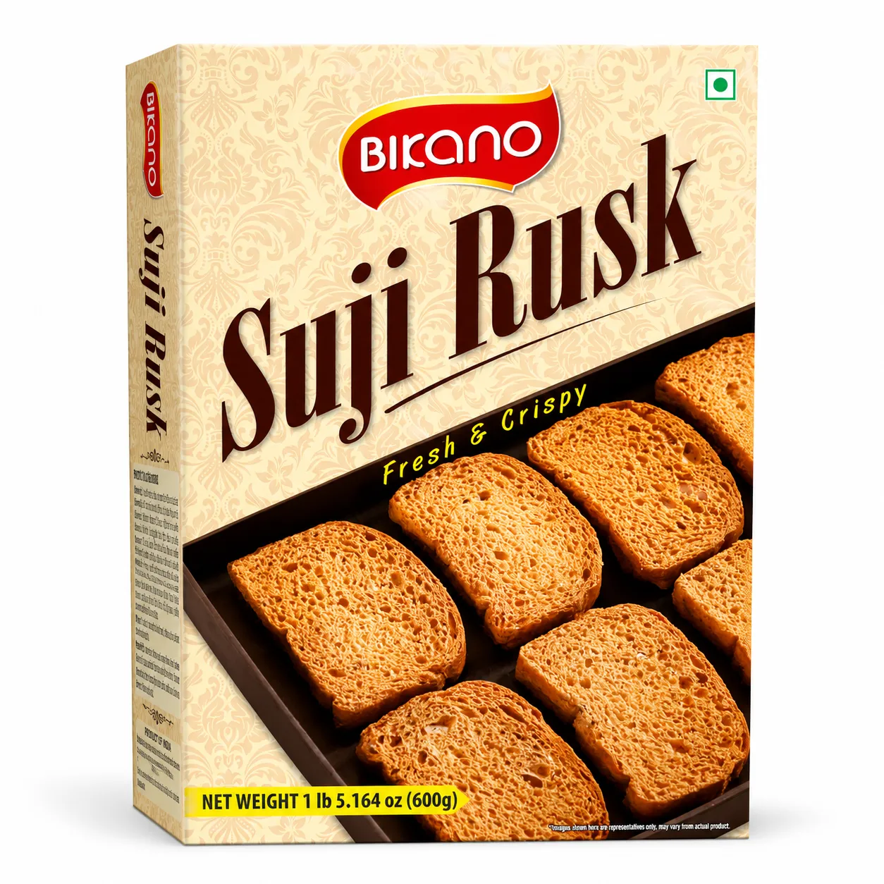 Bikano Suji Rusk 600g | Fresh & Crispy Semolina Toast Rusks | Premium Indian Tea Rusk