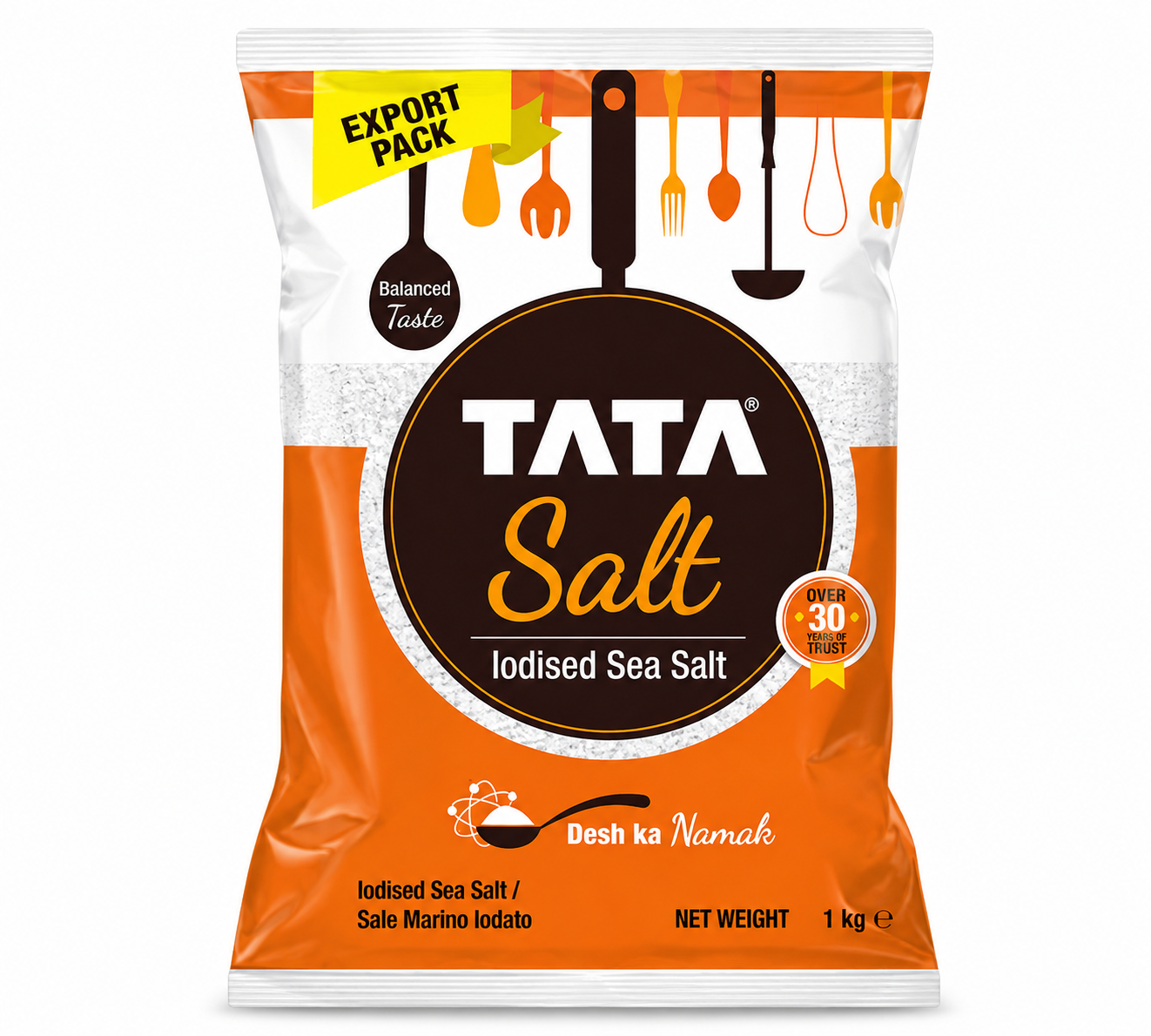 Tata Salt Iodised Sea Salt 1kg – Export Pack