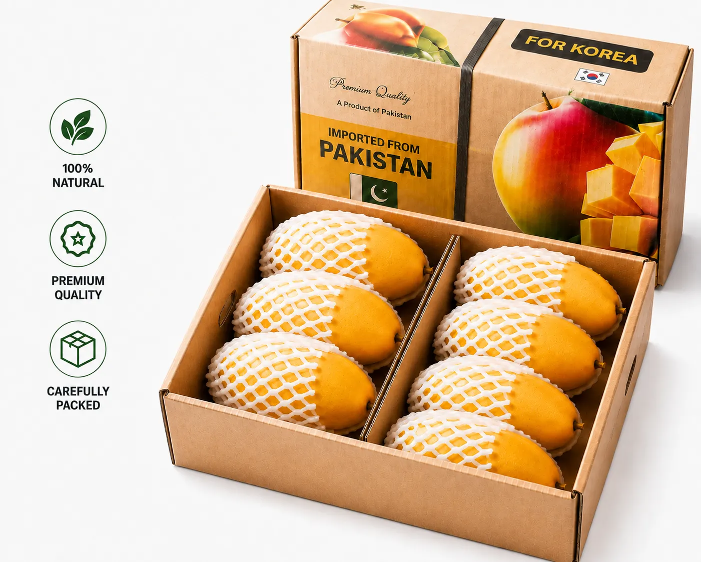 Premium Fresh White Chaunsa Pakistani Mangoes (Imported)