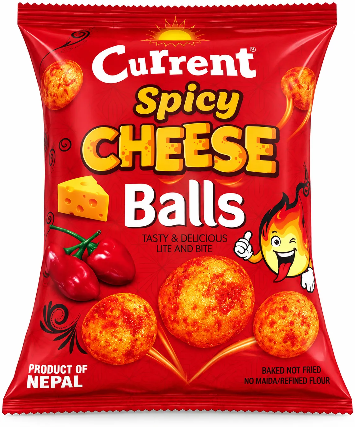 Current Spicy Cheese Balls – Baked Nepali Snack 60g