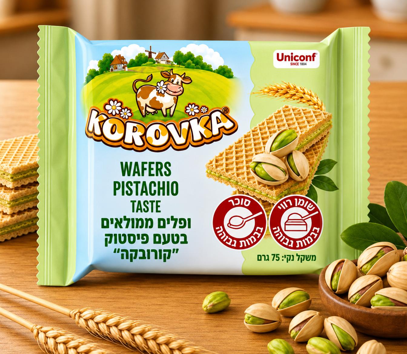 "Korovka" Pistachio Flavored Wafers (75 g)