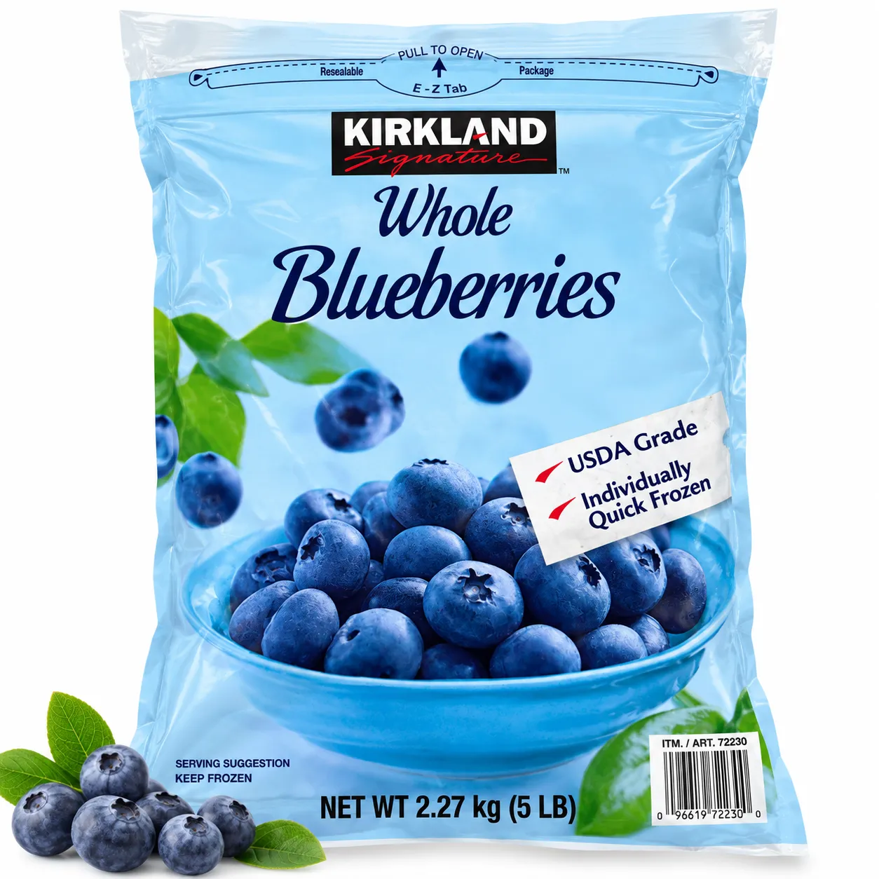 Kirkland Signature Whole Frozen Blueberries – 2.27kg