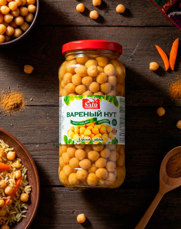 Safo Boiled Chickpeas 580g – Ready-to-Eat Chickpeas for Plov, Soups & Salads