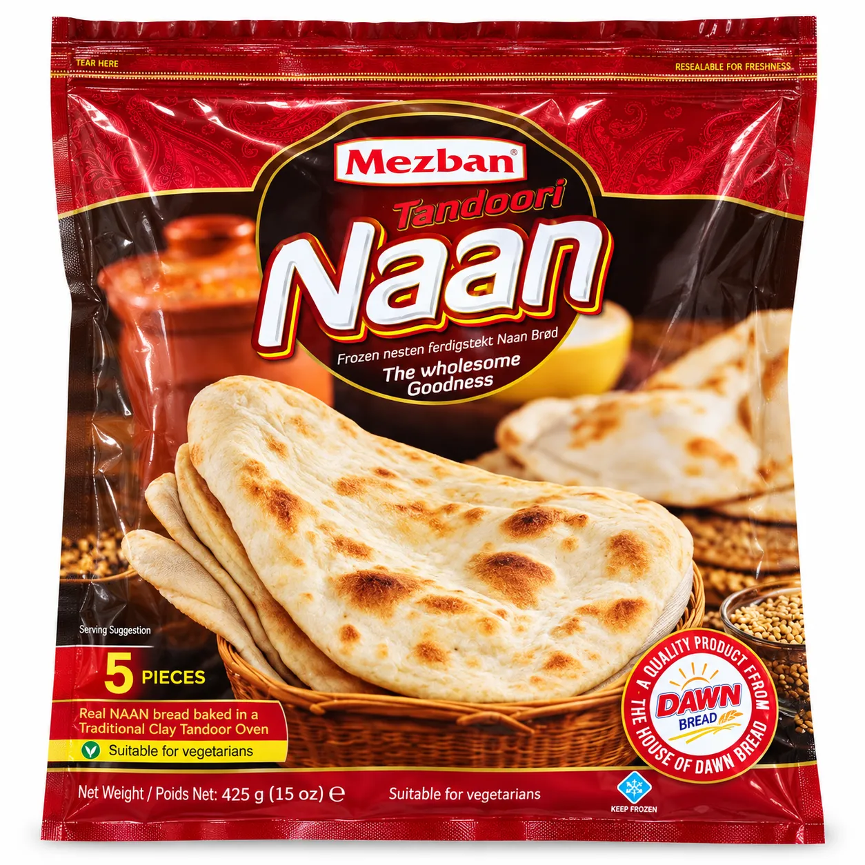 Mezban Tandoori Naan – 5 Pieces, 425g
