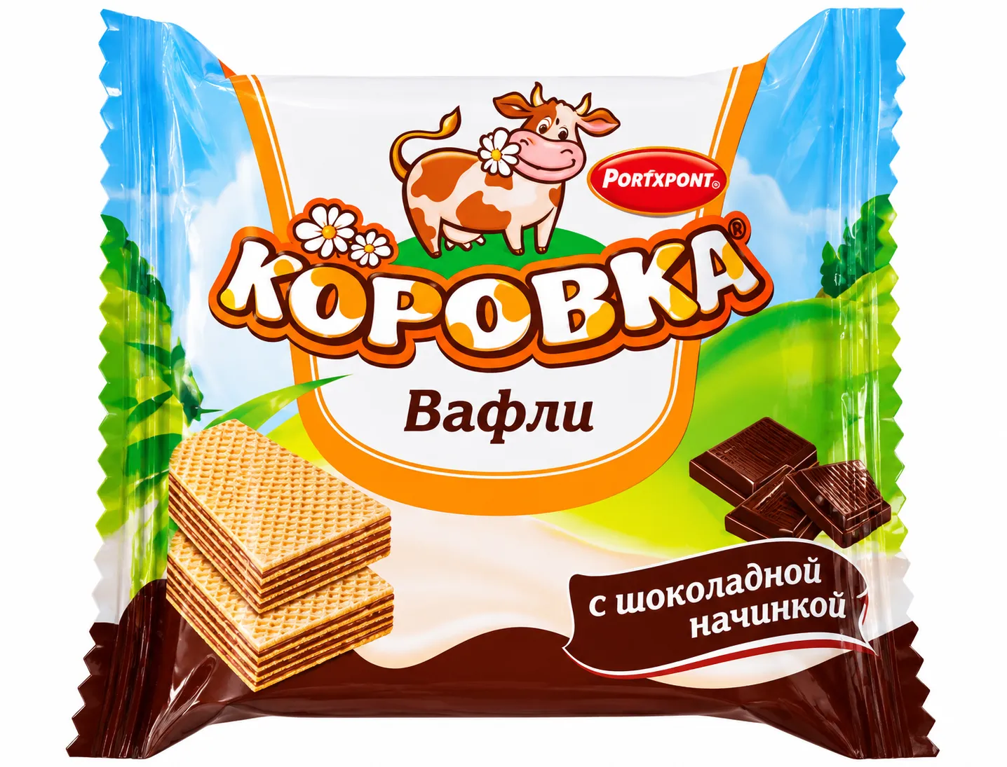 Korovka Chocolate Cream Wafers 75g – Crispy Russian-Style Chocolate Wafers