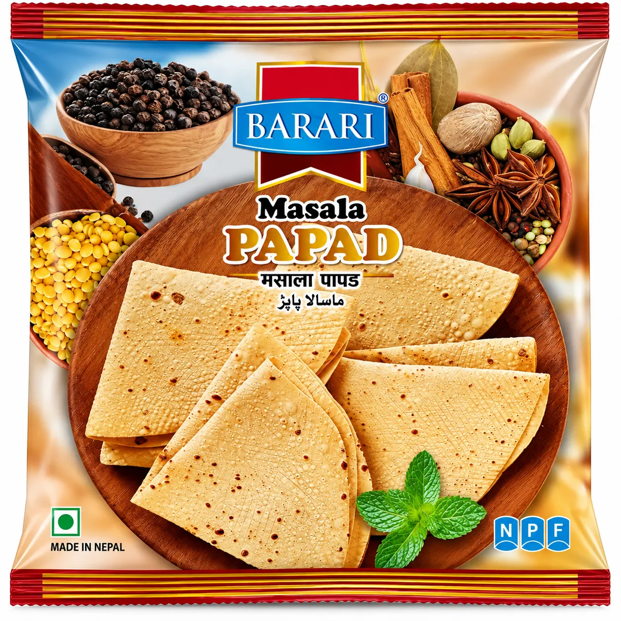 Barari Masala Papad – Spiced Nepali Papad 100GM