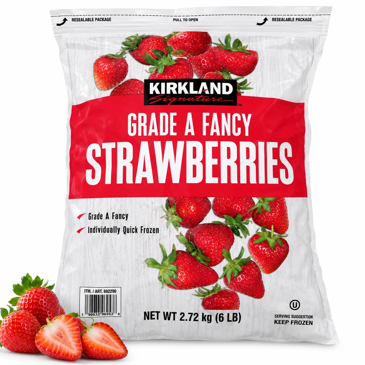 Kirkland Signature Grade A Fancy Frozen Strawberries – 2.72kg