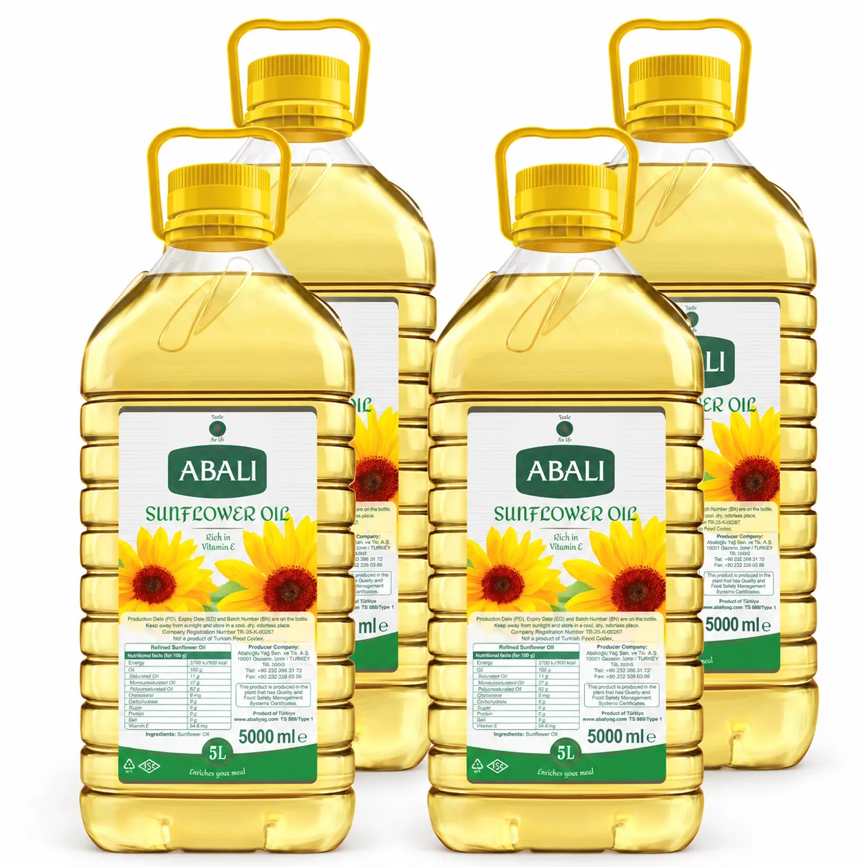 ABALI Sunflower Oil 5L × 4 Pack | Bulk Cooking Oil Bundle (20L Total)