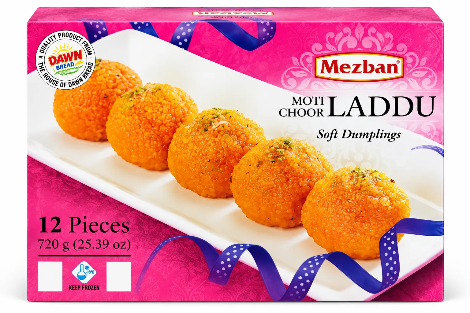 Mezban Moti Choor Laddu – Traditional Pakistani Sweet | 12 Pieces, 720g (Frozen)