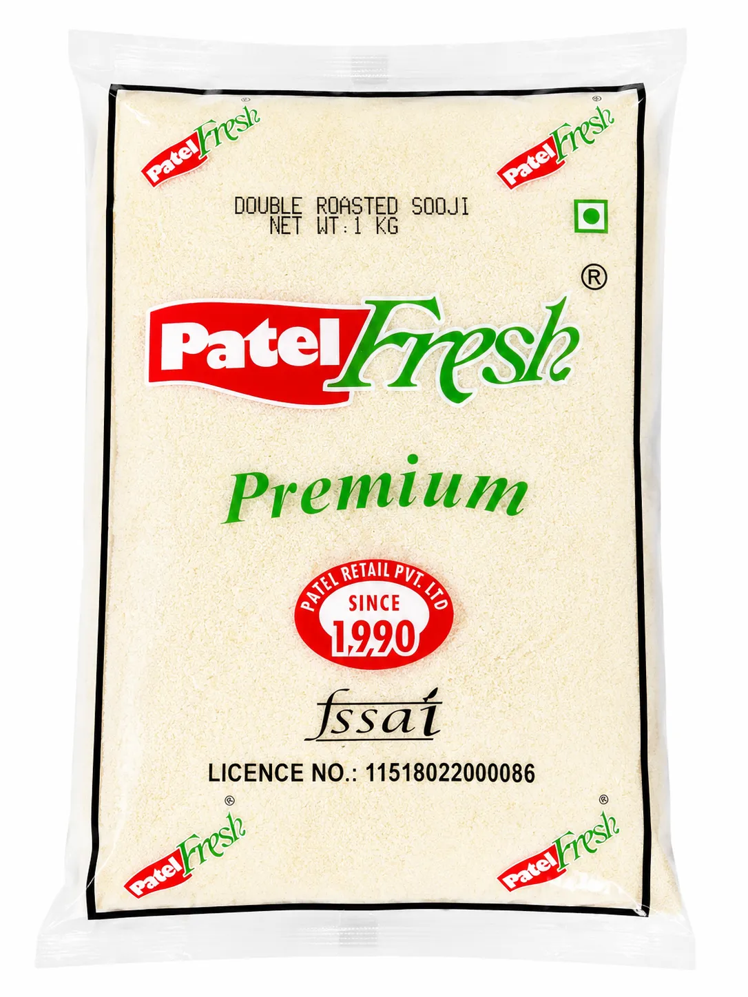 Patel Fresh Double Roasted Sooji (Semolina) 1kg | Premium Roasted Semolina | 더블 로스티드 수지