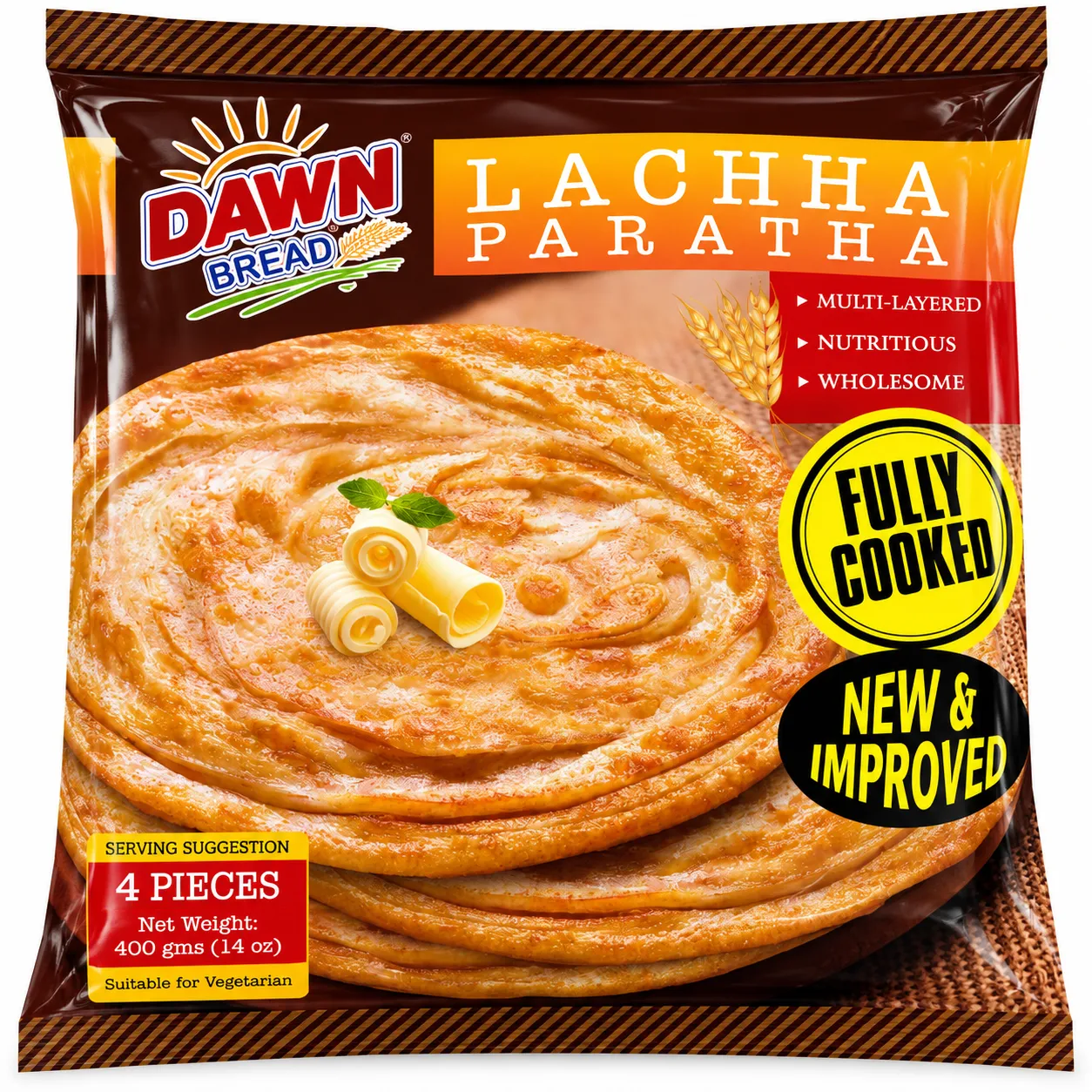 Dawn Bread Lachha Paratha – 4 Pieces (400g)