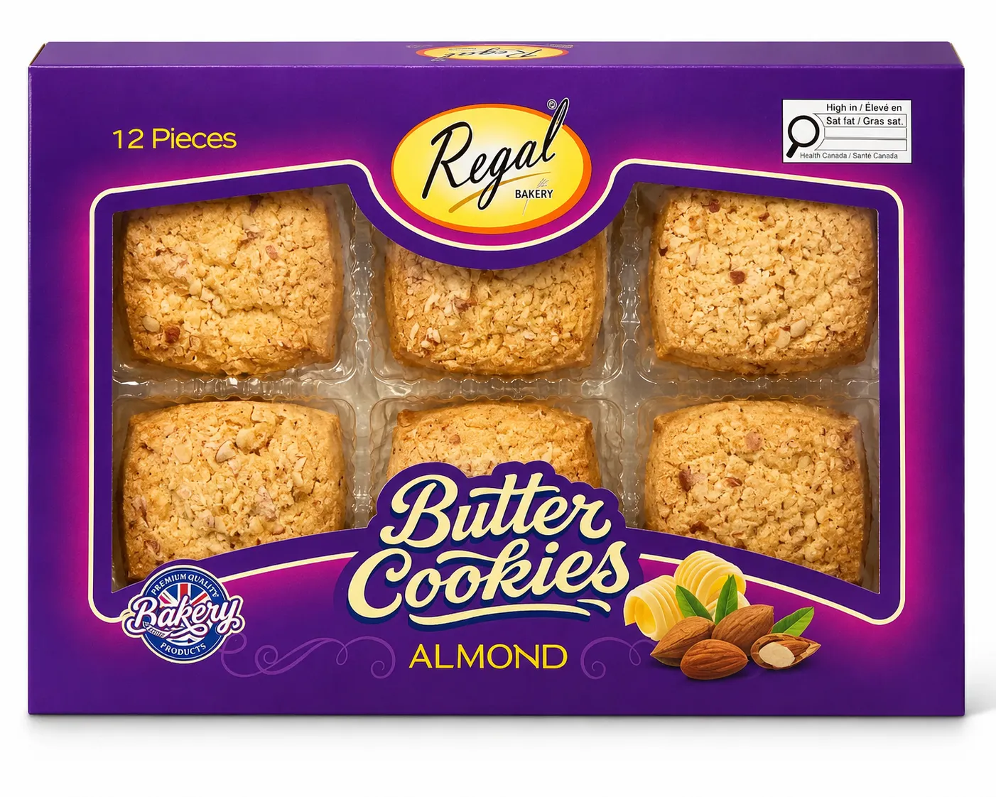 Regal Butter Cookies Almond | Premium Almond Butter Cookies 270g | Rich & Crunchy Tea-Time Biscuits